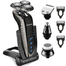 Kurener Electric Shaver Razor For Men Rechargeable 100% Waterproof Rotar... - $42.99