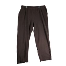 Lands End Brown Cotton Pull-On Pants Women&#39;s Plus Sz 1X Basic Minimalist... - $20.00