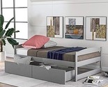 Wooden Daybed With Two Drawers, Twin Size Platform Bed With Clean Lines,... - £322.57 GBP