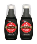 Kiwi Black Leather Dye 2.5oz + Scuff Cover 2.4oz W Applicator Set Variet... - $290.79 MXN