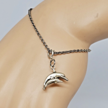 MJ-10 Mexico 925 Sterling Silver - Chain Bracelet Dolphins Charm 6.5&quot; - £23.55 GBP