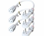 1875W Flat Plug 1Ft Extension Cord 15A For Kitchen Home Appliance Office... - £15.21 GBP