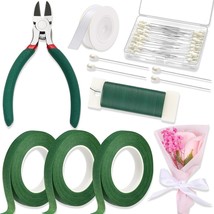 Floral Tape And Wire, Florist Tape And Flower Wire Arrangement Kit With White Ri - £16.02 GBP