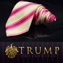 DONALD J. TRUMP  Signature Collection Pink white MEN&#39;S TIE 100% SILK  60.5&quot; - $59.80