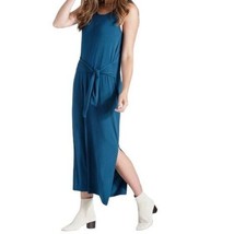 Peach marine blue Camden midi stretch sleeveless tied dress large MSRP 109 - £23.42 GBP