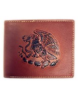 Western Genuine Leather Eagle Plain Mens Bifold Short Wallet in 2 Color - $33.22 CAD