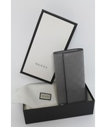 New Gucci GG Signature Continental Grey Leather Wallet Clutch Bag - £535.58 GBP