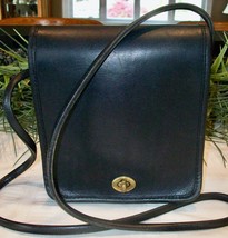 Coach 9620 Compact Pouch Leather Crossbody Bag Vintage Early 80s Black N... - $79.00