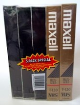 Maxell VHS Video Tapes HGX-Gold  (2) GX-Silver (3) T-120 5-Pack 6 Hour New - £35.01 GBP