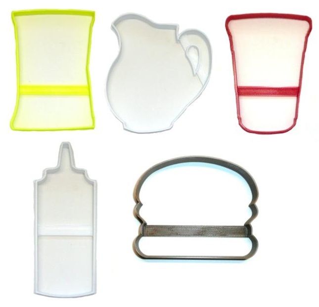 Picnic Summer Outdoors Park Food Meal Set of 5 Cookie Cutters USA PR1585 - $10.99