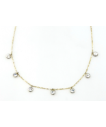 Sterling Silver Vermeil Bezel CZ Charm Stackable Choker Necklace - $51.61 CAD