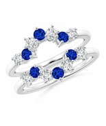 ANGARA Sapphire and Diamond Sunburst Ring Wrap for Women in 14K Solid Gold - £1,815.49 GBP