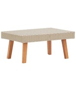 Patio Coffee Table Poly Rattan Beige - $202.57 CAD