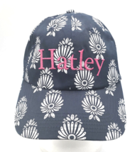 Womens Hat Floral Hatley Embroidered Cap Black White Pink Tuck Strap With Slide - £3.77 GBP