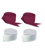 Maroon and White Crepe Paper Streamers, Made in USA - £7.00 GBP