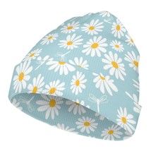 Mondxflaur Floral Daisy Winter Children Beanie Hats Warm Baby Knit Caps for Kids - £13.53 GBP