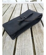 Vintage 1950-1960s French army black leather ammo belt pouch military am... - £11.95 GBP
