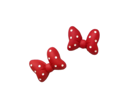 Mouse Red Bowknot Cute Stud Earrings - New - £10.21 GBP