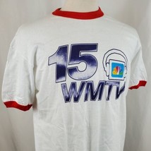 Vintage WMTV NBC 15 Madison Ringer T-Shirt XL Single Stitch 50/50 Deadstock 80s - £51.12 GBP