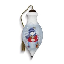 Ne&#39;Qwa Art Happy Christmas to All by Sarah Summers Hand-painted Glass Ornament - £34.41 GBP