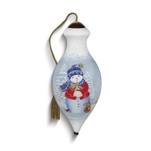 Ne&#39;Qwa Art Happy Christmas to All by Sarah Summers Hand-painted Glass Ornament - $43.11