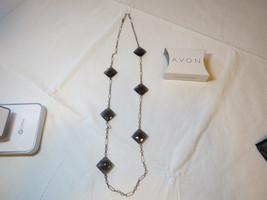 Ladies Women&#39;s Avon Color Accented Chain Necklace black 25&quot; F364951 NIP ... - $15.43