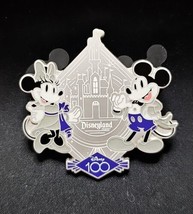 Mickey &amp; Minnie Mouse Disneyland 100 Platinum Celebration Disney Pin - £23.21 GBP