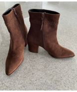 Stuart Weitzman Tazzie  Walnut Suede Ankle Boots (7M) - $93.50