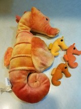 2001 Seahorse Mom and Babies 20&quot; Plush Orange Stuffed Animal K&amp;M Interna... - £20.74 GBP