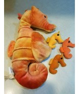 2001 Seahorse Mom and Babies 20&quot; Plush Orange Stuffed Animal K&amp;M Interna... - £20.65 GBP