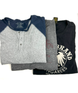 Lot Of 3 Lucky Brand Size S Mens XL &amp; XXL T-Shirts Gray Black, Gray, Blue - $474.79 MXN