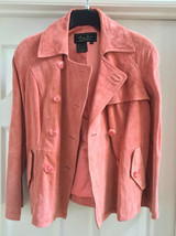 NEW: Terry Lewis: Leather Classic Luxuries, Suede, Blush Coral Basic Jacket - £102.12 GBP