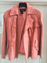 NEW: Terry Lewis: Leather Classic Luxuries, Suede, Blush Coral Basic Jacket - £102.12 GBP