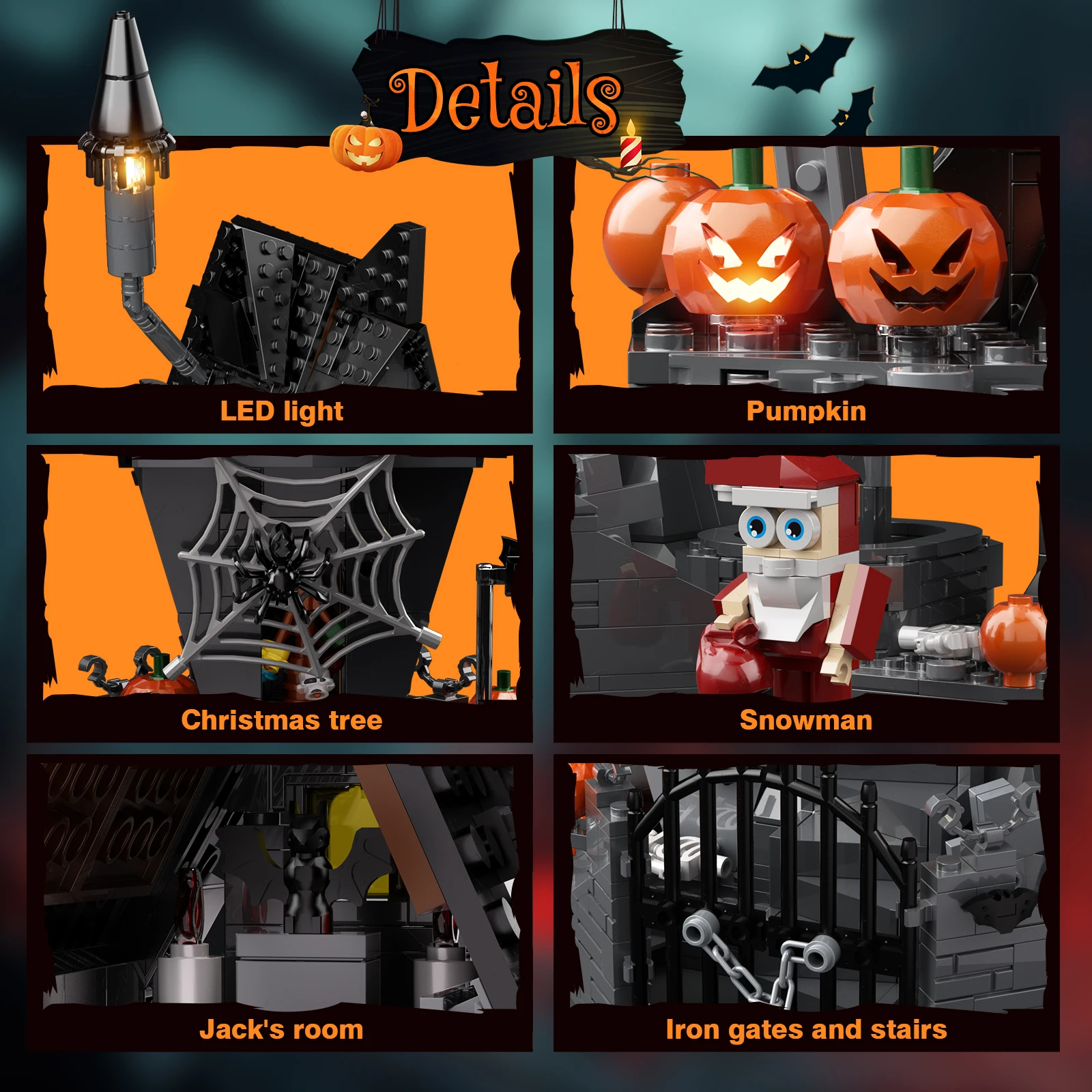Nightmare Before Christmas House Building Sets Horror Ghost House Model ... - $1,128.31 MXN