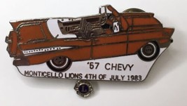 Monticello Lions Club 4th of July 1983 Lapel Pin 1957 Chevy Car - £11.46 GBP