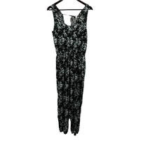 Exist Black Floral Crossback Jumpsuit Size Large New - £12.75 GBP