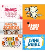 Adorable Font Bundle 200+ Modern Font  Canva, Cricut, Procreate Instant ... - $111.91 MXN