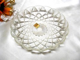 1106 Antique Anchor Hocking Clear Glass Waffle Style Olive Dish - £6.39 GBP