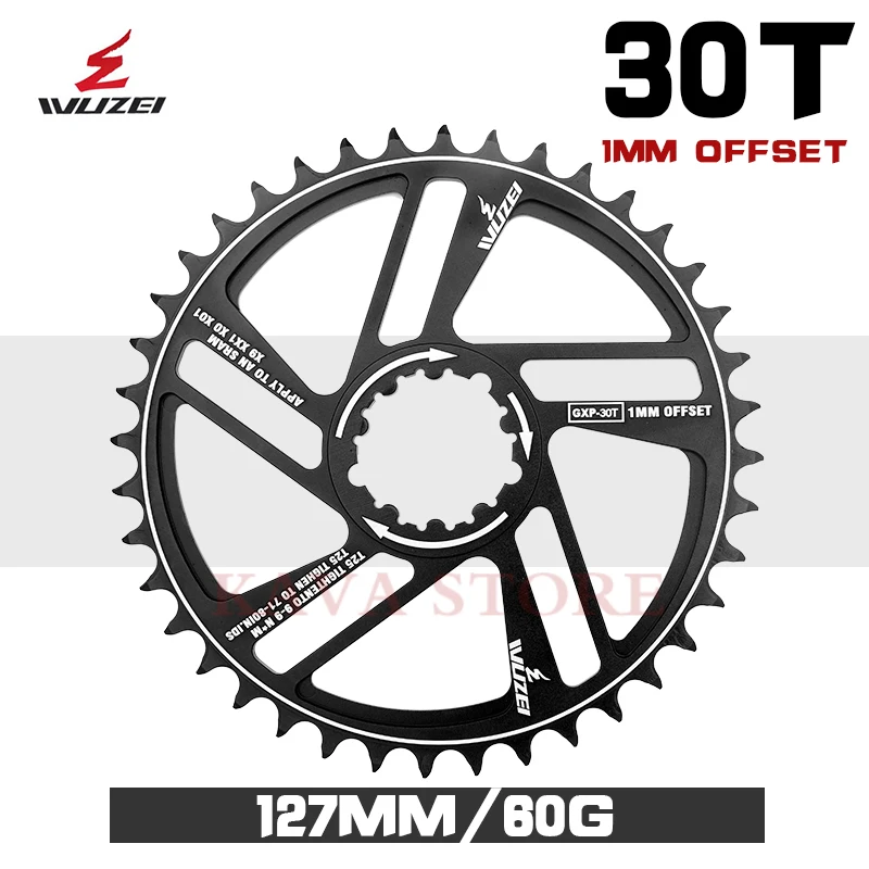 WUZEI 1mm/m Offset Chainring 30T 32T 34T 36T 38T 40T 42T MTB Bicycle Chainwheel  - £24.11 GBP