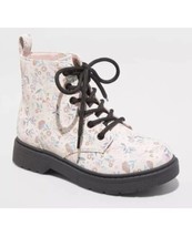 Girls&#39; Zoe Floral Print Zipper Lace-Up Combat Boots - art class - SIZE 4 - £14.06 GBP