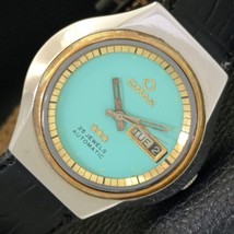 Omax Automatic 2879 Swiss Mens Day&amp;Date Turquoise Blue Dial Watch a432186-1 - $74.99