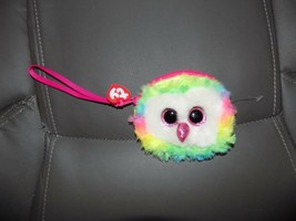 TY 5&quot; Beanie Boos OWEN Owl Fashion Wristlet Coin Purse Strap NWOT - £10.68 GBP