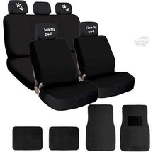 For Chevrolet New 4X I Love My Dog Paws Logo Headrest With Seat Covers And Mats - £48.49 GBP