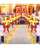 10-Pack 27&quot; Lollipop Peppermint Christmas Pathway Lights Outdoor with Re... - $1,077.30 MXN