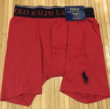 Mens Polo Ralph Lauren Cotton Stretch Boxer Briefs Red Black NWT Size-S - £14.99 GBP