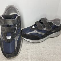 SAS JV mesh Mens Blue Suede Comfort Walking Sneakers 11.5 Wide Hook loop - $64.30