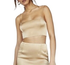 Free People Fame and Partners The Axel Crop Top Size 4 Champagne Gold Party - £11.67 GBP