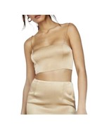 Free People Fame and Partners The Axel Crop Top Size 4 Champagne Gold Party - £11.76 GBP