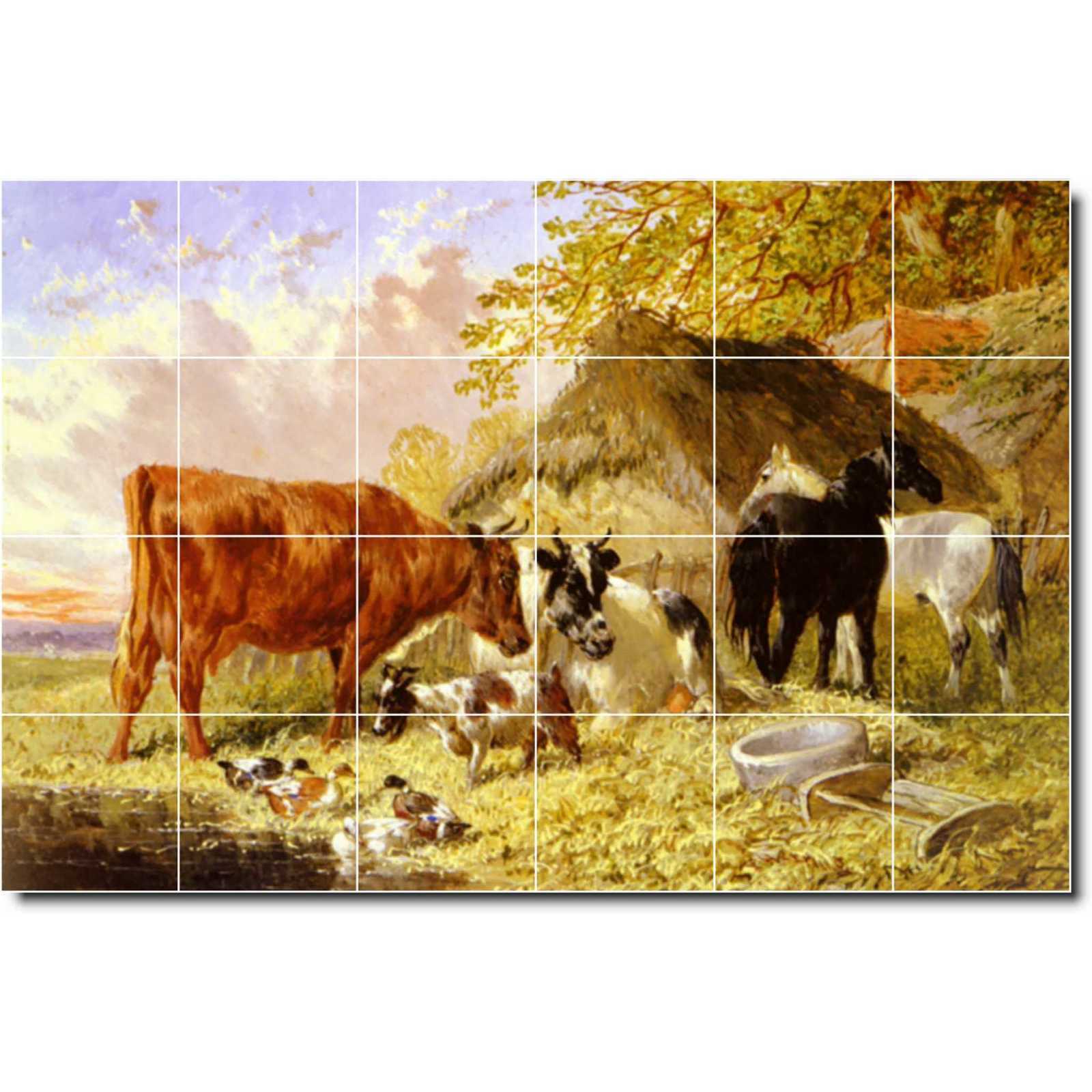 Herring john frederick horses cows ducks and a goat by a farmhouse
