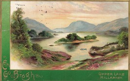 Erin Go Bragh-Upper Lago Killarney Irlanda ~1910 Festa di San Patrizio Cartolina - £7.13 GBP